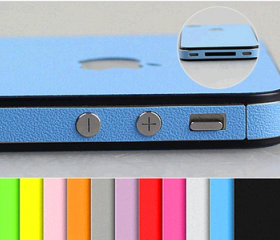 Leather PU Sticker Skin Screen Protector for iPhone 4/4S/5