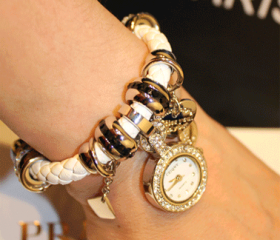 Girls Weave Leather Diamond Bracelets Watch