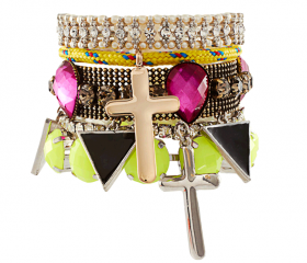 Colorful Charm Diy Diamond Beaded Wrap Bracelet Kit with Multilaye Cross